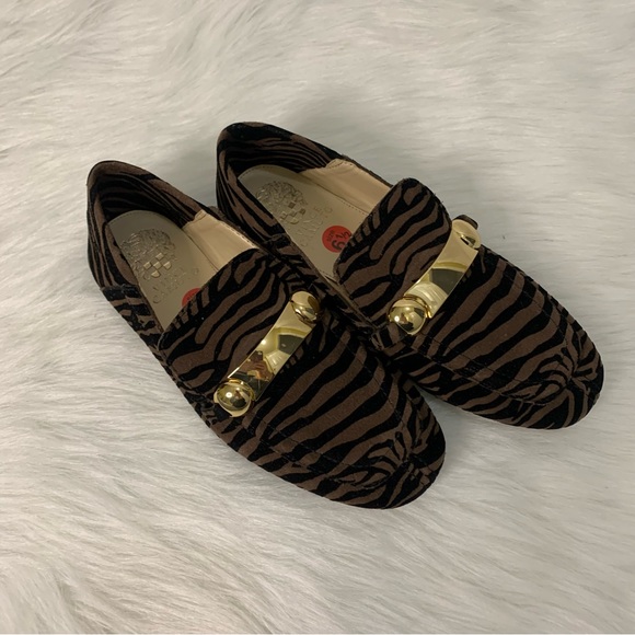 Vince Camuto Leather Slip-On Loafers - Padaire - Mocha Tiger - Size 6.5 - Picture 2 of 11